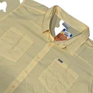 Columbia, Yellow Short Sleeve Buttondown 4XL, 715-D